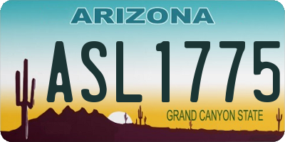 AZ license plate ASL1775