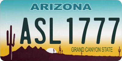 AZ license plate ASL1777