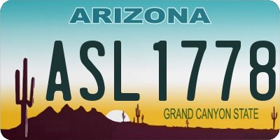 AZ license plate ASL1778