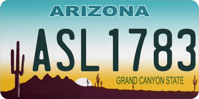 AZ license plate ASL1783