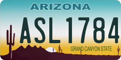 AZ license plate ASL1784