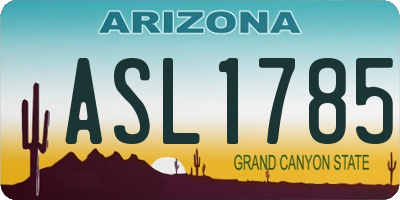 AZ license plate ASL1785
