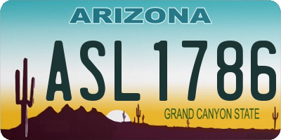 AZ license plate ASL1786
