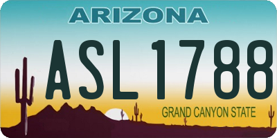 AZ license plate ASL1788