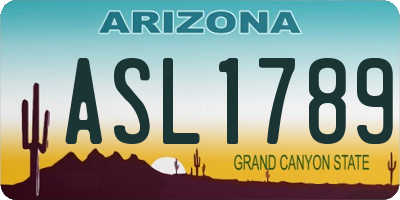 AZ license plate ASL1789