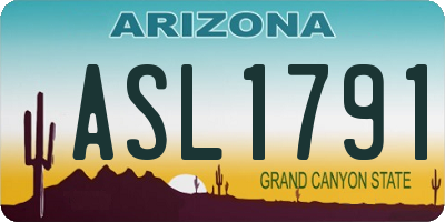 AZ license plate ASL1791