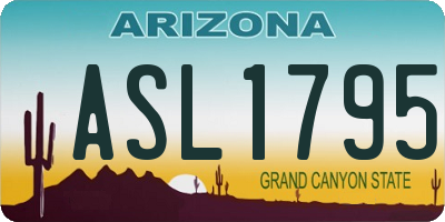 AZ license plate ASL1795