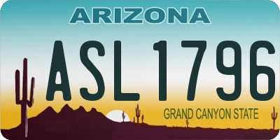 AZ license plate ASL1796