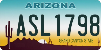 AZ license plate ASL1798