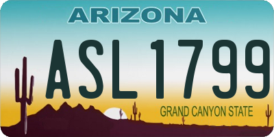 AZ license plate ASL1799