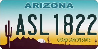 AZ license plate ASL1822