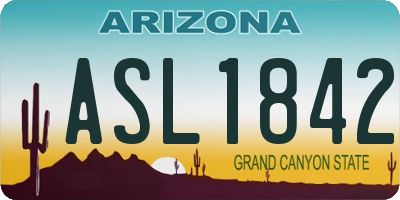 AZ license plate ASL1842