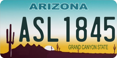 AZ license plate ASL1845