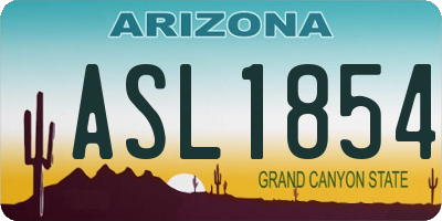 AZ license plate ASL1854