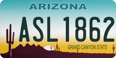 AZ license plate ASL1862