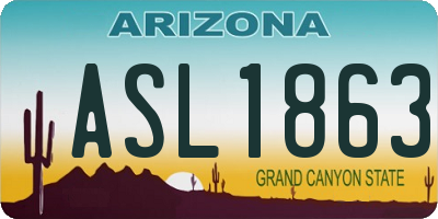 AZ license plate ASL1863
