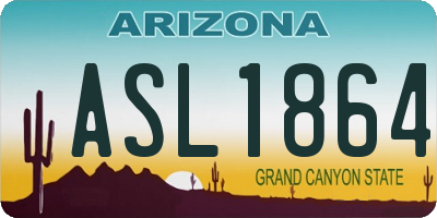 AZ license plate ASL1864