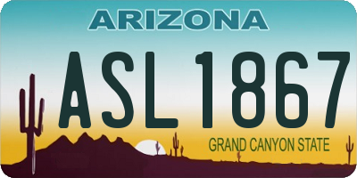 AZ license plate ASL1867