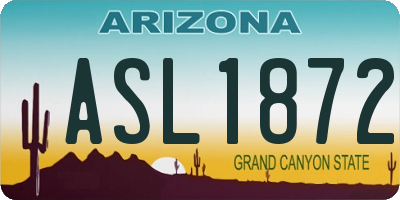 AZ license plate ASL1872