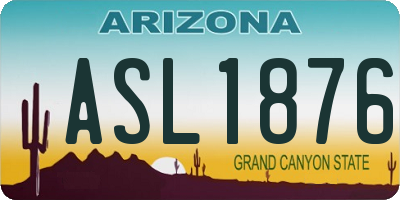 AZ license plate ASL1876