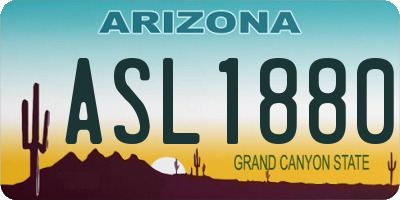 AZ license plate ASL1880