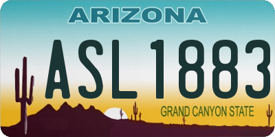 AZ license plate ASL1883