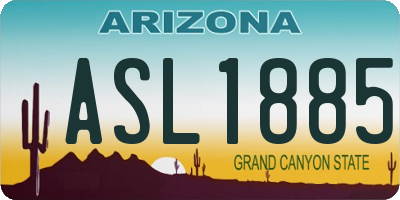 AZ license plate ASL1885