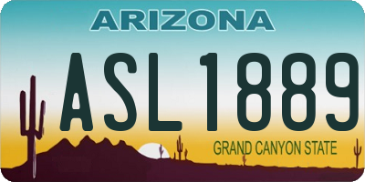 AZ license plate ASL1889