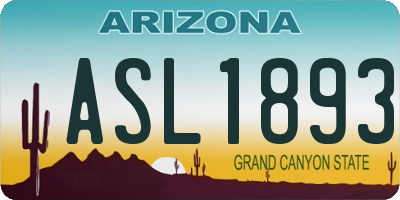 AZ license plate ASL1893