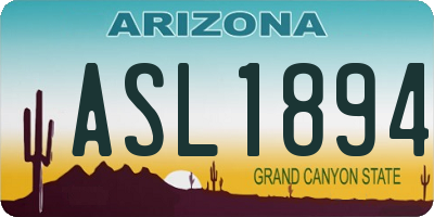 AZ license plate ASL1894
