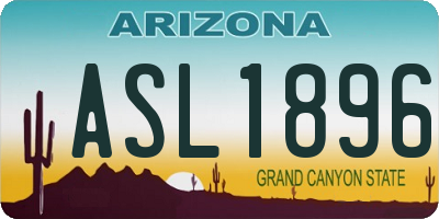 AZ license plate ASL1896