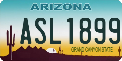 AZ license plate ASL1899