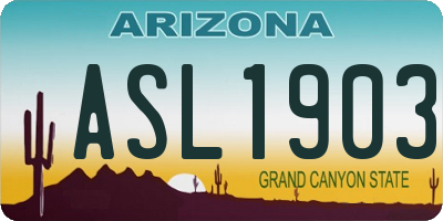 AZ license plate ASL1903