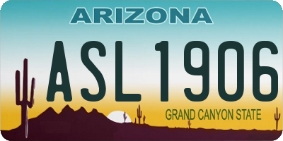 AZ license plate ASL1906