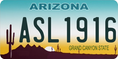 AZ license plate ASL1916