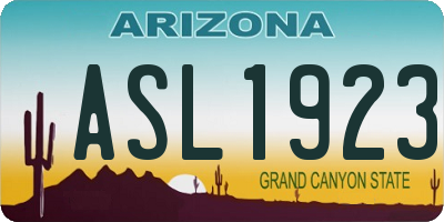 AZ license plate ASL1923