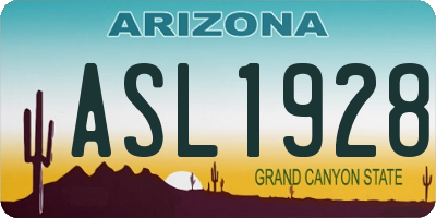 AZ license plate ASL1928