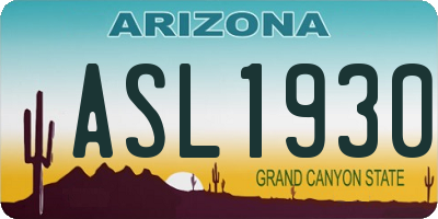AZ license plate ASL1930