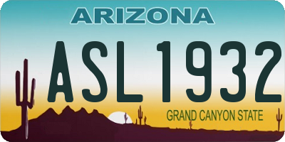 AZ license plate ASL1932
