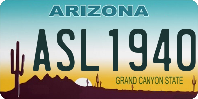 AZ license plate ASL1940