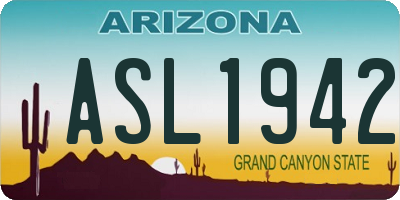 AZ license plate ASL1942