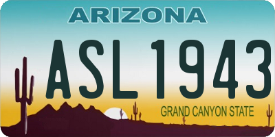 AZ license plate ASL1943