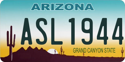 AZ license plate ASL1944
