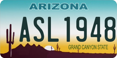 AZ license plate ASL1948