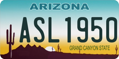 AZ license plate ASL1950