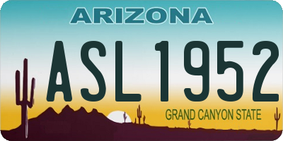 AZ license plate ASL1952