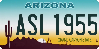 AZ license plate ASL1955