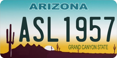 AZ license plate ASL1957