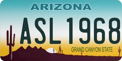 AZ license plate ASL1968
