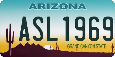 AZ license plate ASL1969